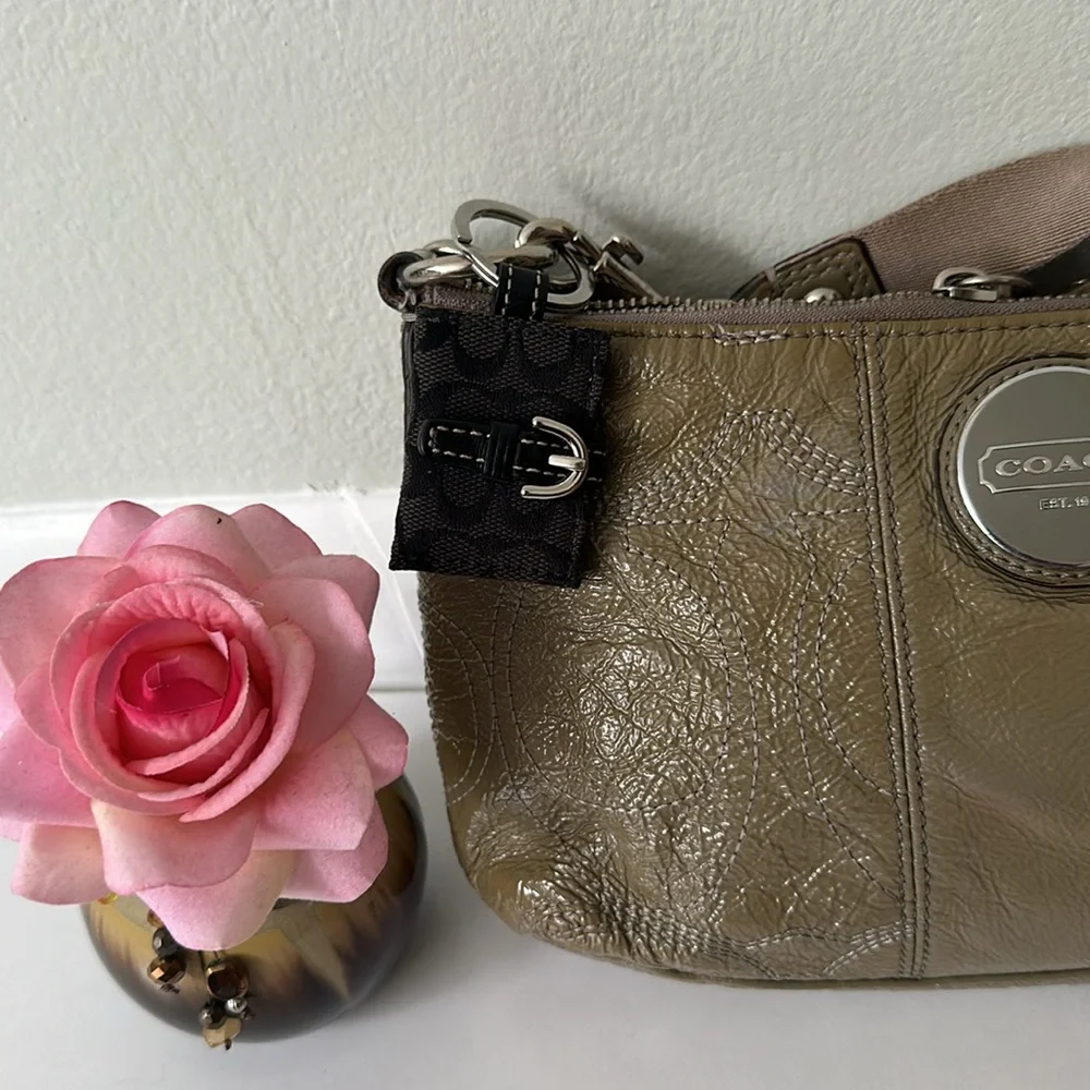 Coach Olive Green Leather Hobo Shoulder Bag